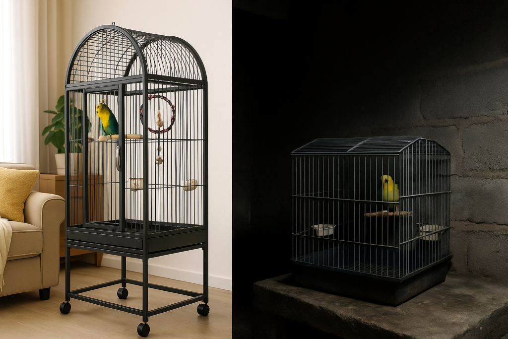 Good vs bad cage placement examples