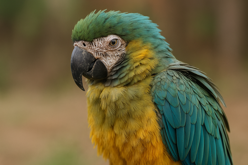 Parrot with dull feathers and watery eyes Early Signs of Illness in Parrots You Shouldn’t Ignore1